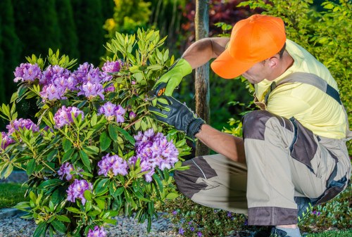 Repair crew preparing to perform corrective garden works